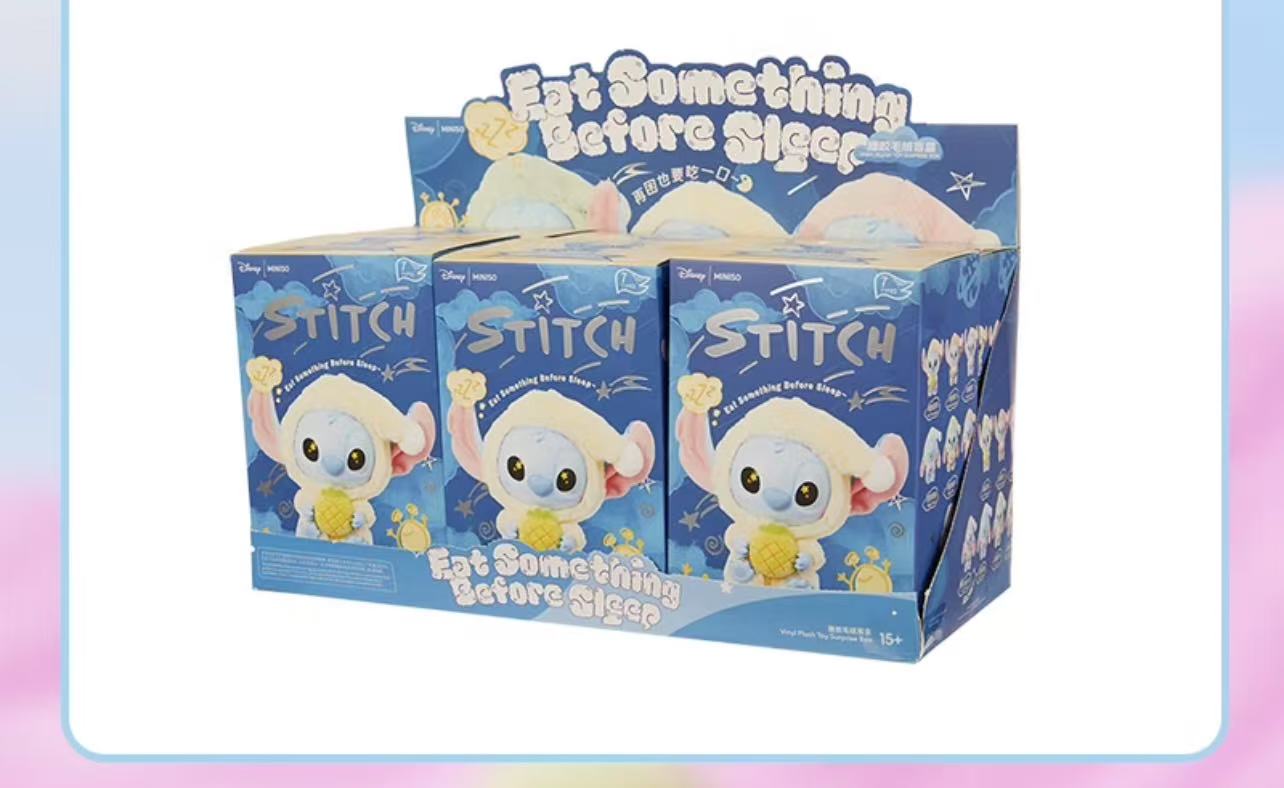 Miniso Disney Stitch Eat Something Before You Sleep Vinyl Series Blind Box