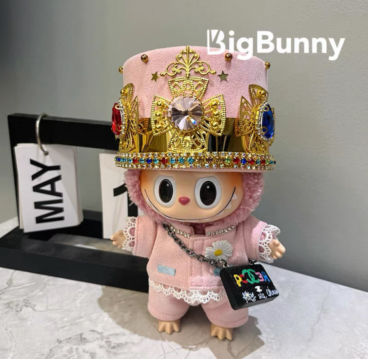 G-Dragon inspired Labubu fashion outfit（pink）