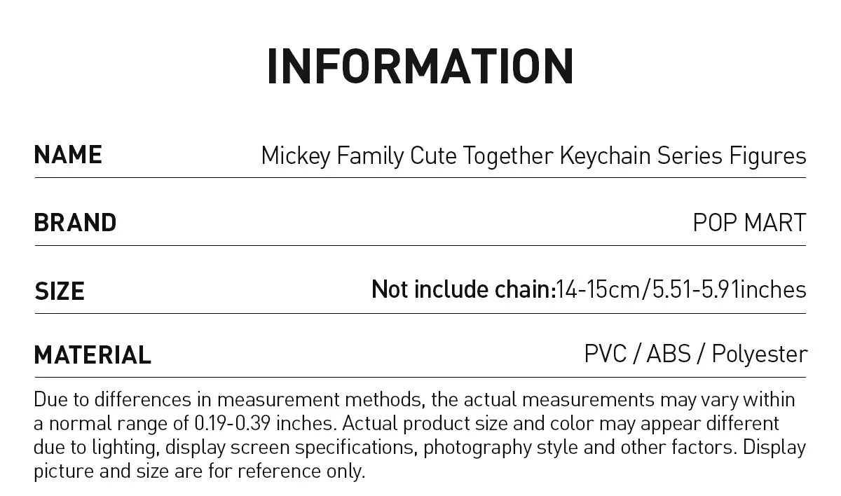 POP MART Disney Mickey Family Series Plush Pendant Blind Box
