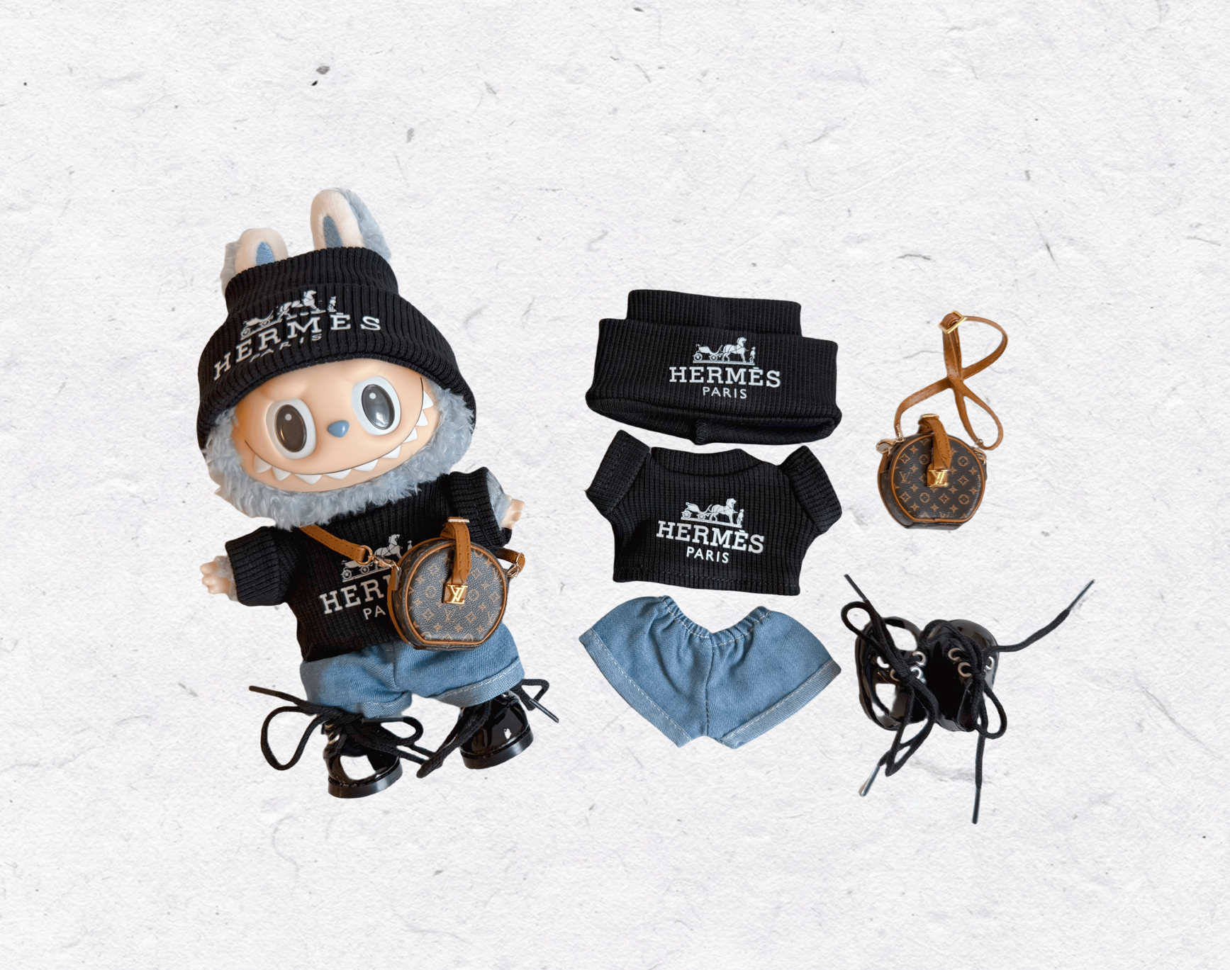 Labubu Hermès outfit
