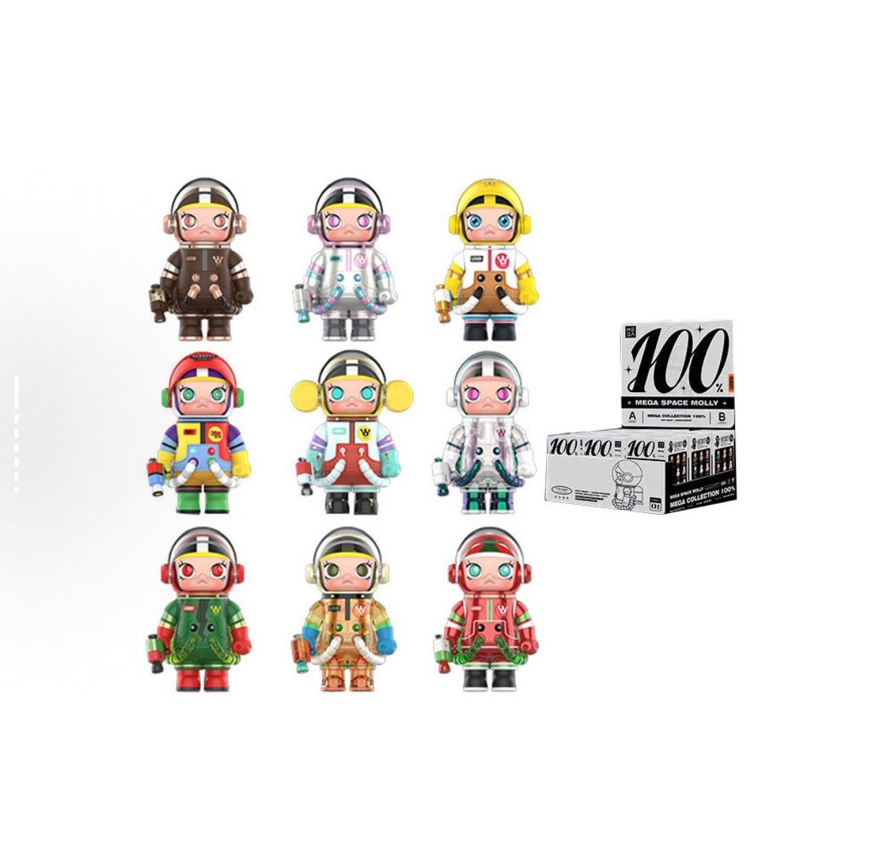 Mega Space Molly 100% Series 1 Sealed Case (9 Blind Box)
